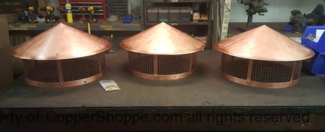 Round Copper Chimney Flue Caps