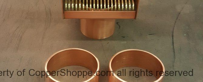 AutoClear Brasstonian Copper Downspout Leaf Diverters, Filters, Cleanouts and Knoke Downspout Brackets