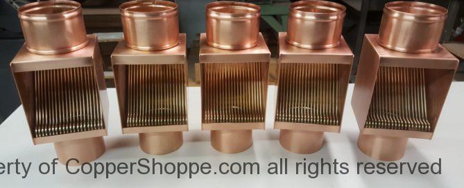 AutoClear I Copper Series Copper Downspout Leaf and Debris Diverters Filters Cleanouts