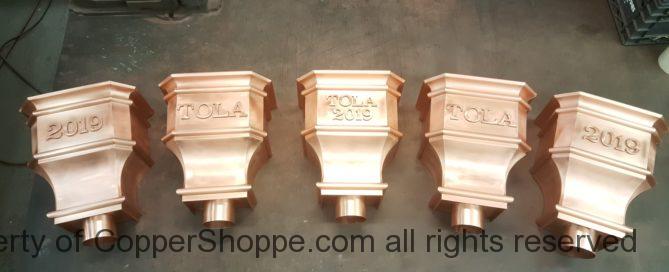 Leeland Copper Leader Heads Collector Boxes with AppliquesLeeland Copper Leader Heads Collector Boxes with Appliques