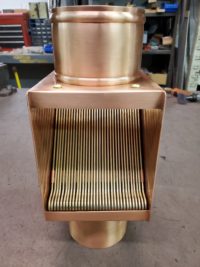 AutoClear Ultra Copper Downspout Clean Out Leaf Diverter Filter