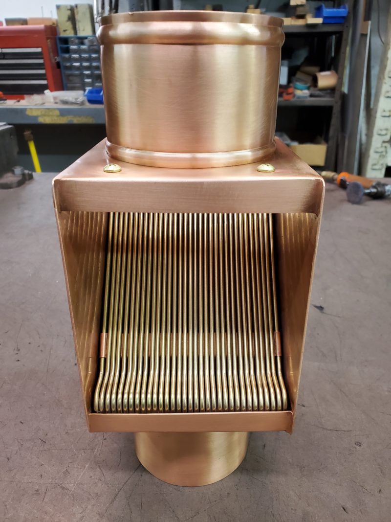 AutoClear Ultra Copper Downspout Clean Out Leaf Diverter Filter
