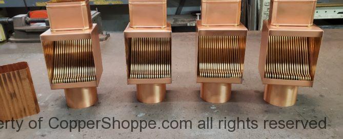AutoClear Copper I-Series Downspout Clean Outs Diverters Filters for Rectangular Downspouts
