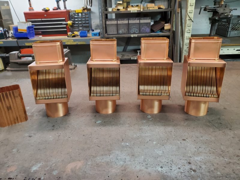 AutoClear Copper I-Series Downspout Clean Outs Diverters Filters for Rectangular Downspouts