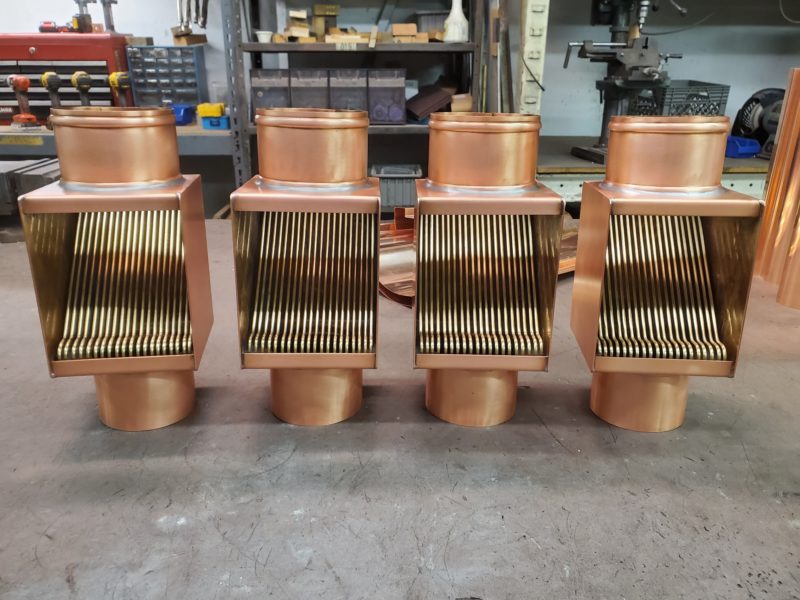 AutoClear Brasstonian Copper Downspout Cleanouts Leaf and Debris Diverters Filters