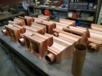 Old World 10 Copper Leader Heads Collector Boxes for 4" Round European Downspouts