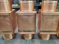 AutoClear I-COPPER Series downspout clean outs leaf and debris diverters filters with door option