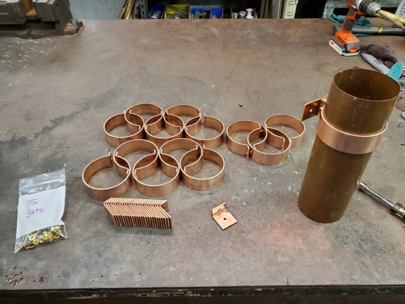 Knoke Copper Downspout Brackets for 4" Round Copper Downspouts