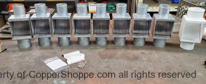 I-ZINC Galvanized AutoClears and one PCSS Downspout Leaf and Debris Diverters Filters Screens Clean Out