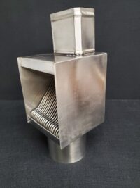 AutoClear Downspout Cleanout Leaf and Debris Diverter Filter Screen in Brushed Mill Finish Stainless Steel