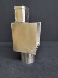 AutoClear Downspout Cleanout Leaf and Debris Diverter Filter Screen in Brushed Mill Finish Stainless Steel