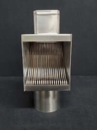 AutoClear Downspout Cleanout Leaf and Debris Diverter Filter Screen in Brushed Mill Finish Stainless Steel