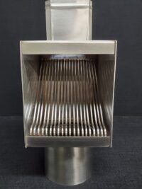 AutoClear Downspout Cleanout Leaf and Debris Diverter Filter Screen in Brushed Mill Finish Stainless Steel