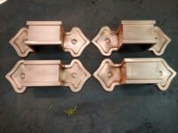 Fleur-di-Lis 2 Ornamental Decorative Copper Downspout Bands Straps Hangers