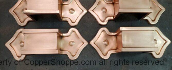 Fleur-di-Lis 2 Ornamental Decorative Copper Downspout Bands Straps Hangers