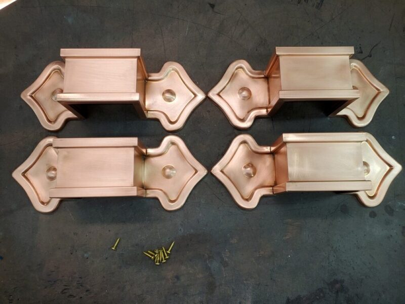 Fleur-di-Lis 2 Ornamental Decorative Copper Downspout Bands Straps Hangers