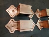 Fleur-di-Lis 2 Ornamental Decorative Copper Downspout Bands Straps Hangers