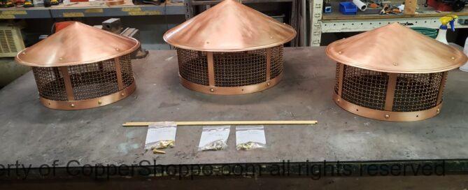 Round Copper Chimney Flue Caps