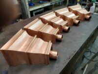 Old World 5 Copper Leader Boxes Conductor Heads