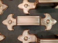 fluer-de-lis-3-custom-ornamental-decorative-downspout-band-strap-10 Fleur-de-Lis 3 Ornamental Decorative Copper Downspout Bands