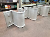 Winthrop Ornamental Decorative Copper Downspout Bands in Freedom Gray Round 2