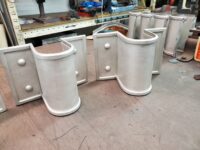 Winthrop Ornamental Decorative Copper Downspout Bands in Freedom Gray Round 2