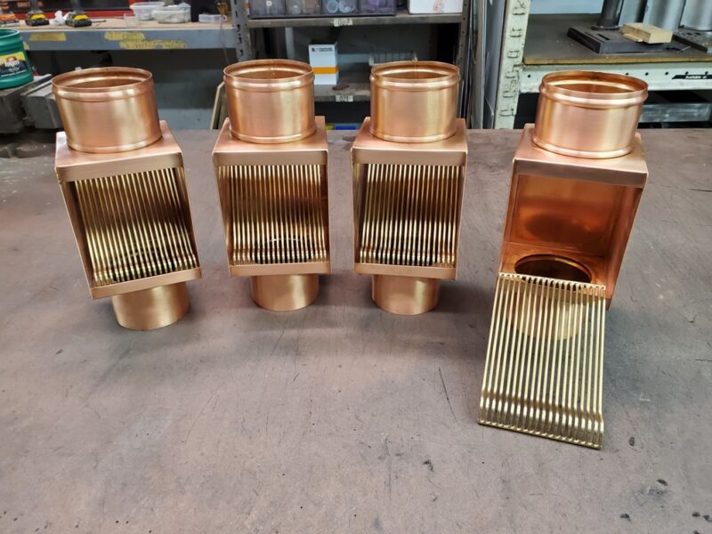 AutoClear I-COPPER Series Downspout Leaf and Debris Diverters Filters Screens with Soldered in Place Diverter Plates