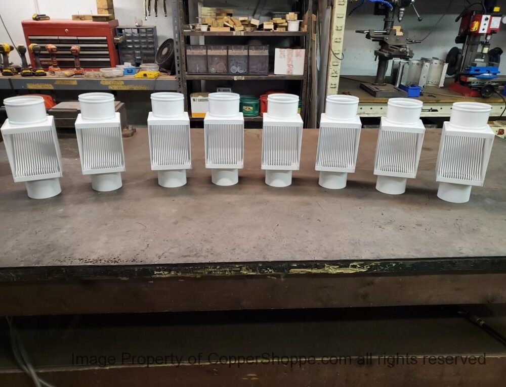 AutoClear PCSS in Custom Color Downspout Cleanout Leaf Diverter for