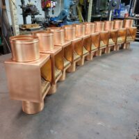 AutoClear Copper Downspout Leaf and Debris Diverters Cleanouts Filters Screens for 4" Round Downspouts