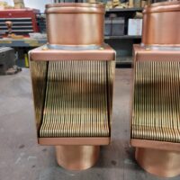 AutoClear BRASSTONIAN Copper Downspout Leaf and Debris Diverters Cleanouts Filters Screens for 4" Round Downspouts