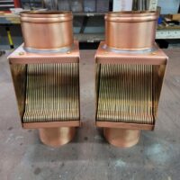 AutoClear BRASSTONIAN Copper Downspout Leaf and Debris Diverters Cleanouts Filters Screens for 4" Round Downspouts