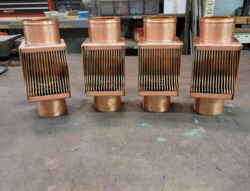 Brasstonian Copper AutoClears for 4″ Round Downspouts