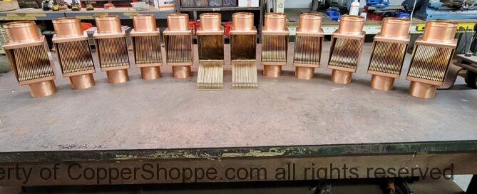 AutoClear Brasstonian Copper Downspout Cleanouts Leaf and Debris Diverters Filters Screens for 4 inch Round Downspouts