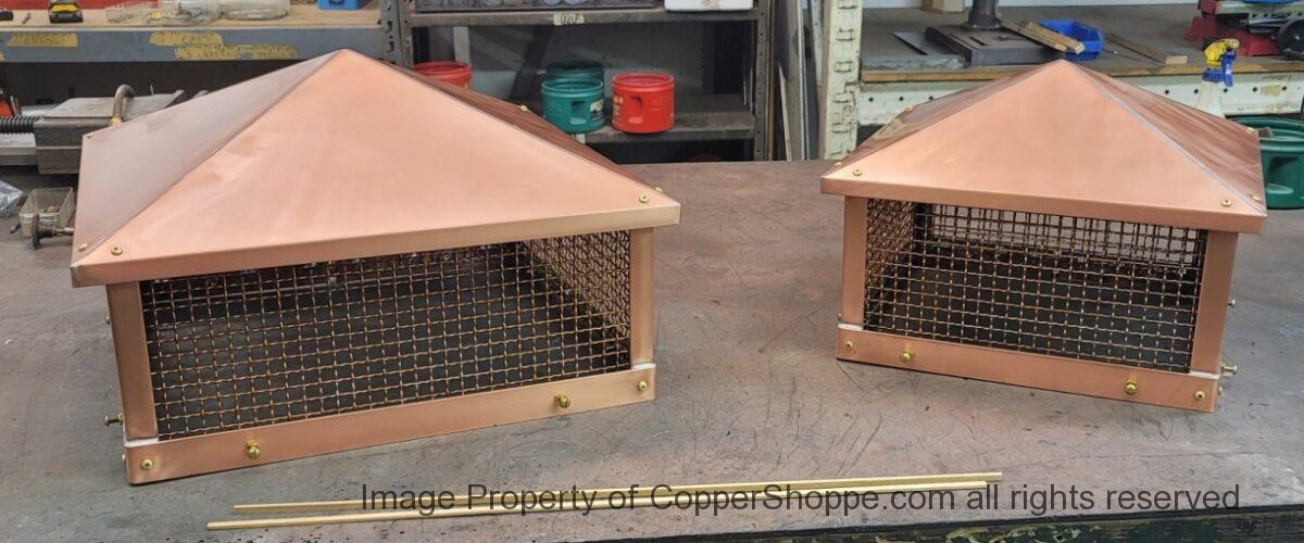 Copper Chimney Flue Caps for Rectangular Flues