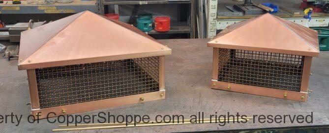 Copper Chimney Flue Caps for Rectangular Flues