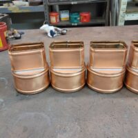 Rectangular Copper Downspout to 4" Round Drain Transitions