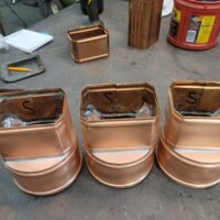 Rectangular Copper Downspout to 4" Round Drain Transitions