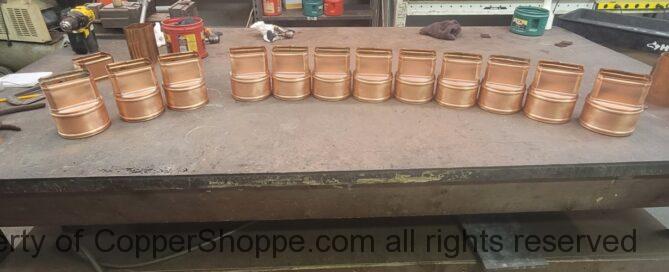 Rectangular Copper Downspout to 4" Round Drain Transitions