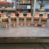 Brasstonian AutoClears with Standard Rod Packs Leaf and Debris Diverter Filter Screens Cleanouts for 4" Smooth Round Copper Downspouts