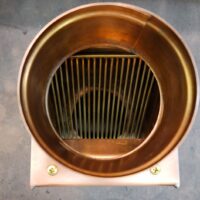 autoclears-4-round-copper-downspout-cleanout-leaf-debris-diverter-screen-filter-1026-01 Brasstonian AutoClears with Standard Rod Packs Leaf and Debris Diverter Filter Screens Cleanouts for 4-inch Round Copper Downspouts