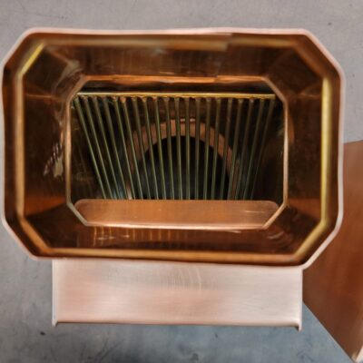 Copper AutoClear Leaf and Debris Diverters Filters Cleanouts for 4 Inch by 3 Inch Rectangular Downspouts