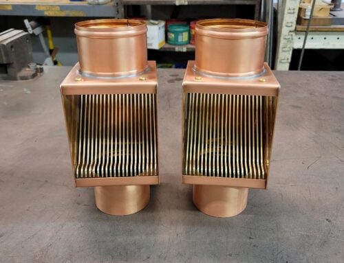 Copper AutoClear Leaf and Debris Diverters Filters Cleanouts for 4 Inch Round Downspouts
