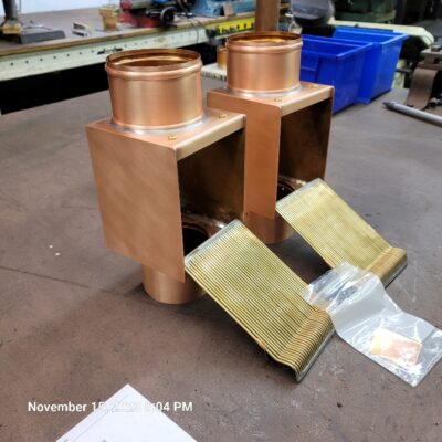 Copper AutoClear Leaf and Debris Diverters Filters Cleanouts for 4 Inch Round Downspouts with ULTRA Rod Packs