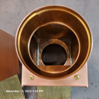 Copper AutoClear Leaf and Debris Diverters Filters Cleanouts for 4 Inch Round Downspouts with ULTRA Rod Packs