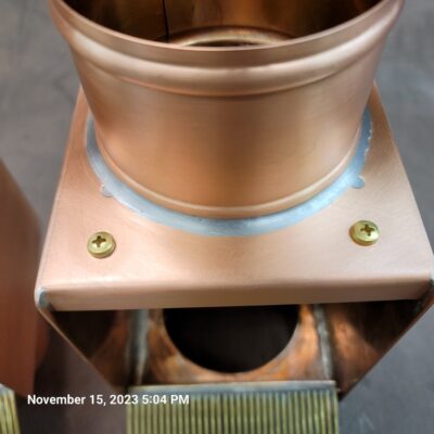 Copper AutoClear Leaf and Debris Diverters Filters Cleanouts for 4 Inch Round Downspouts with ULTRA Rod Packs