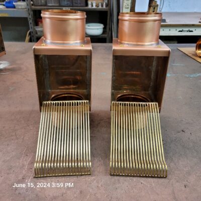 Copper AutoClear Leaf and Debris Diverters Filters Cleanouts for 4 Inch Round Downspouts