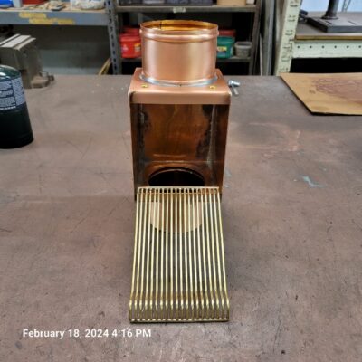 Copper AutoClear Leaf and Debris Diverters Filters Cleanouts for 4 Inch Round Downspouts