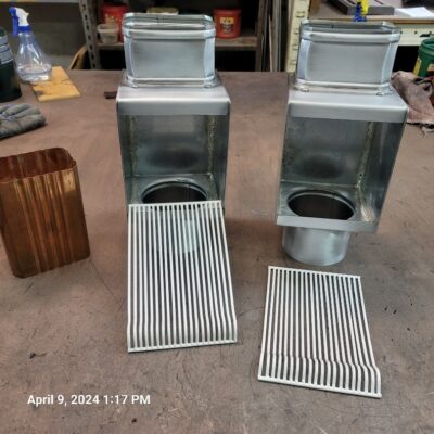 I-ZINC AutoClear Leaf and Debris Diverters Filters Cleanouts for Galvanized Gutters Downspouts 4 by 3 Rectangular