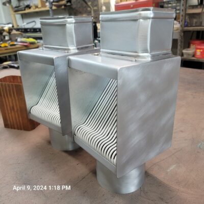 I-ZINC AutoClear Leaf and Debris Diverters Filters Cleanouts for Galvanized Gutters Downspouts 4 by 3 Rectangular