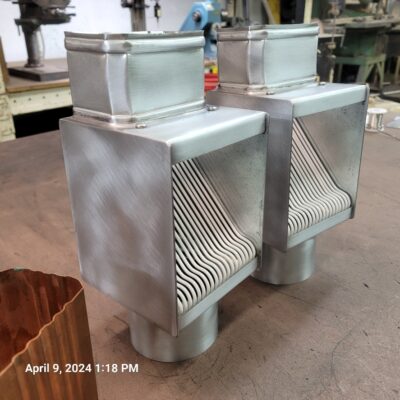 I-ZINC AutoClear Leaf and Debris Diverters Filters Cleanouts for Galvanized Gutters Downspouts 4 by 3 Rectangular